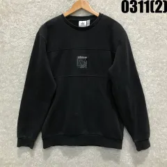 アディダス ブラック ロゴ スウェット Tシャツ L