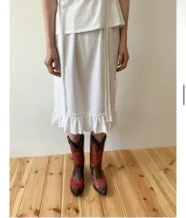 낫띵에브리띵 フリルディテールコットンミディスカート