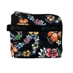 LESPORTSAC(レスポートサック) 財布美品  - 黒×ピンク×マルチ 財布・札入れ (その他)/花柄/L字ファスナー