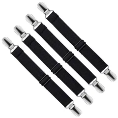 LIHAO ブラック シーツクリップ 4本入り 1