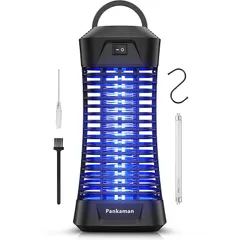 【新品】 電撃殺虫器 スイッチ付き コバエ取り 殺虫灯 蚊取り 捕虫器 虫除け こばえとり 6W UV光源誘引式 365nm波長 薬剤不要 殺虫ライト 防虫 コバエ モスキート 虫 対策 室内 屋外 静音 吊り下げ式＆据え置き式両用 0