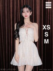 Robe de Fleurs ラメフラワーギャザーフリルミニキャバドレス - メルカリ