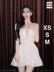 イエロー  [FM4647]ROBE de FLEURS/ローブドフルール】フラワー/ スタッズ/ リボン/ キャミ/ フレア/ ミニドレス/ キャバドレス/ andy/ アンディ/ ブリエ/ AngelR/ エンジェルアール