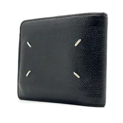 【静かに主張する】　Maison Margiela　二つ折り財布 レザー 4ステッチ コンパクトウォレット　黒