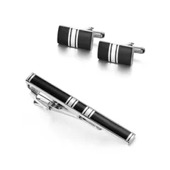 上品なネクタイピン カフスボタンセット メンズ 人気 シンプルでいておしゃれ感 日常仕事 結婚式等 高級ケース付き