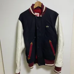 ラコステ ライブ スタジャン 52 袖レザー 牛革 ウール バーシティ LACOSTEのサムネイル