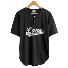 〜90's vintage ビンテージ USA製 EAGLE USA ヘンリーネック ベースボールシャツ ナンバリング 両面プリント シングルステッチ 半袖Tシャツ 黒 Mサイズ No.M912