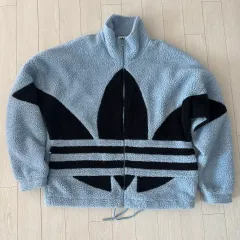 Lサイズ)正規品)adidas アディダス シェルパ ボア フリース ジャケット ジップアップ (ユニセックス)