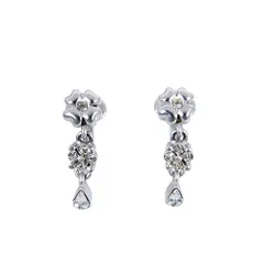 ニナリッチ NINA RICCI イヤリング フラワーモチーフ シルバーカラー ストーン アクセサリー 小物