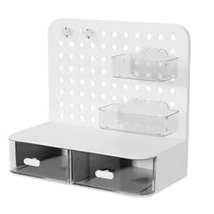 『在庫処分』 保護 収納 コレクション メダル ほこり対策 標本 宝石 バッジ 汚れ防止 ミニデスクボード 卓上収納ボックス 推し活グッズ ミニ 引き出し付き 有孔ボード 25*23*12.7CM 展示 缶バッジ