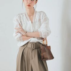ESICA モチーフ付きシアーブルゾン ホワイト エシカ同型 - メルカリ
