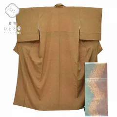 【中古】 リサイクル着物 伊勢型紙 江戸小紋 着物 帯 帯締め 帯揚げ 重ね衿 セット 正絹 仕立て上がり 袷 中古 リサイクル 草木染 六谷博臣 京都府知事賞 裄64cmM 身丈154cmM 緑色系 花文様 [ 着物 中古 帯 リサイクル 振袖 浴衣 袴 和