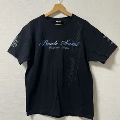 (^w^)b Beach Sound ビーチサウンド 半袖Tシャツ クルーネック 丸首 カジュアルTシャツ グラフィックTシャツ ロゴTシャツ ロゴ 英字プ 黒 ブラック 青 ブルー 水色 スカイブルー グレー 灰色 メンズ サイズ L OM10957HGのサムネイル