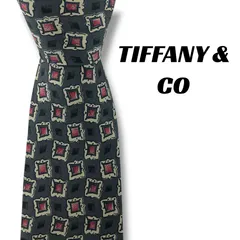 【8086】良品！ティファニーアンドコー　ネクタイ　ダークグリーン系