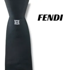 【8106】美品！フェンディ　ネクタイ　ブラック系　FF