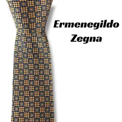 【8113】美品！エルメネジルドゼニア　ネクタイ　オレンジ系