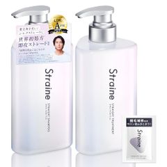 Straine 스트레인 샴푸 트리트먼트 세트 오일 파우치 첨부 화이트 블러썸의 향기 스트레이트 부드러운 머리 아미노산 샴푸