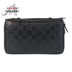 GUCCI グッチ グッチシマ ブラック 黒 シルバー金具 レザー 395474 長財布 オーガナイザー メンズ 600786 【中古】 GUCCI グッチ グッチシマ ブラック 黒 シルバー金具 レザー 395474 長