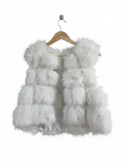 新品/*即日発送* 冬 ファーベスト ベスト アイボリー