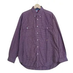 90年代 TOMMY HILFIGER トミーヒルフィガー 長袖 ボタンダウンチェックシャツ メンズM相当 古着 90s ヴィンテージ VINTAGE アメカジ 2ポケット 旧タグ サイパン製 エンジ【長袖シャツ】/ IA15