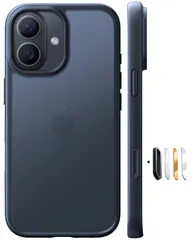 6.3インチ あいふおん17ケース For ボタン付属 ストラップホール付き カメラコントロールボタン付き 「Guardian 黄ばみ防止 マット仕上げ 半透明 3倍米軍MIL規格 」 滑り止め 耐衝撃 指紋防止 ケース 用 ブラック 17 iPhone TO