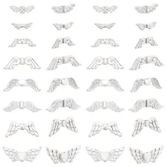 アクセサリーパーツ ジュエリー用 手作り素材 金具 材料 チャーム シルバー 銀古美 収納ケース付き 翼柄 イヤリング ブレスレット ビーズ ペンダント 天使の羽 ネックレス 8種 ジュエリー 約160個 DIYクラフト PandaHall 作り