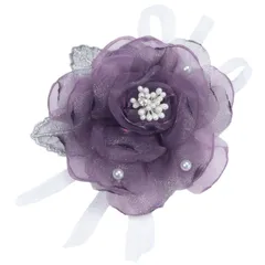 【在庫処分】ホワイト 紫 白 ブルー 小さめ 入学式 ピン 入園式 クリップ リボン 卒園式 花 卒業式 フォーマル 手作り 結婚式 ブローチ 発表会 コサージュ