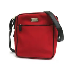     中古 グッチ ショルダーバッグ ポシェット キャンバス レザー シルバー金具 Bランク 赤 018・1612 斜めがけ 軽量 GUCCI 【送料無料】【西神店】