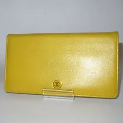     中古 シャネル ココマークボタン 二つ折り 長財布 ABランク イエロー CHANEL レディース 【送料無料】【名谷店】