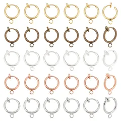 【新品】 PH PandaHall 約36個 6色 真鍮 クリップ イヤリング ピアス イヤーカフ フェイクピアス メンズ レディース サージカル 金属アレルギー対応 ノンホール フープ リング イヤリング DIY用品 クラフト 手芸用品 ジュエリー用 0