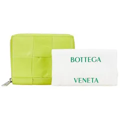     中古 ボッテガヴェネタ マキシ イントレチャート Aランク 二つ折り財布 681191 ライトグリーン レザー レディース BOTTEGAVENETA 【送料無料】【西神店】