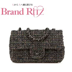    中古 シャネル ミニ マトラッセ20 ココマーク 斜め掛け チェーン ショルダーバッグ ツイード レザー Aランク グレー レディース CHANEL 【送料無料】【三田店】