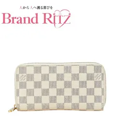    中古 ルイ ヴィトン ダミエ アズール ジッピーウォレット ラウンドファスナー 長財布 N41660 ABランク ホワイト レディース LOUIS VUITTON 【送料無料】【三田店】