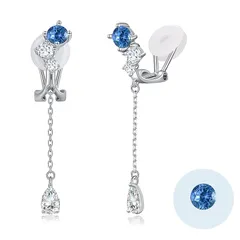 【新品】 FH.bird サファイア イヤリング レディース 人気 9月誕生石 4.5mm 金属アレルギー対応 シルバー925 ノンホールピアス 雫 ブランド おしゃれ 上品 記念日 誕生日 20代 30代 40代 ギフト 人気 普段使い バレンタイン ギ 1