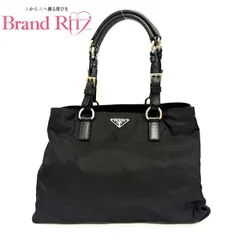 中古 プラダ トートバッグ ハンド ナイロン テスート×レザー ABランク ブラック 三角ロゴ 2WAY 肩がけ レディース メンズ PRADA 【送料無料】【西神店】