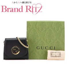  中古 グッチ インターロッキングG ブロンディ ミディアム チェーン ショルダーウォレット 725219 ABランク ブラック レザー レディース GUCCI 【送料無料】【西神店】
