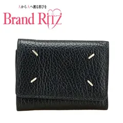 中古 マルタンマルジェラ 11 スリーフォールドウォレット 三つ折り財布 SA3UI0010 Aランク ブラック グレインレザー レディース MARTIN MARGIELA 【送料無料】【名谷店】