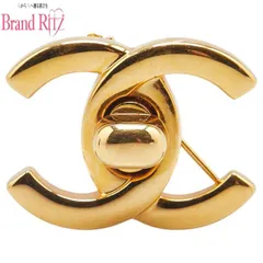 中古 シャネル ヴィンテージ ココマーク ターンロック ブローチ ABランク ゴールド メッキ レディース CHANEL 【送料無料】【西神店】