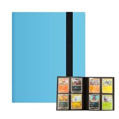 スポーツカードの収納ファイル PP套 ポータブルファスナーカードコレクション カードファイル トレカ バインダー カードケース スリーブ対応 ゲーム (青です, 4ポケット160枚収納) 0