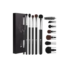 DUcare ドゥケア アイシャドウブラシ ６本セット アイメイク 専用ブラシ 天然馬毛 化粧ブラシ 超柔らかい 上質なメイクブラシ 魅力的な目元 メイク道具 ブラック 0