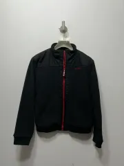 トミーヒルフィガー ブラック フリース ジップアップ ジャケット 12t