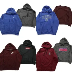 古着卸 まとめ売り ナイキ NIKE スウェット 8枚セット (メンズ M ) スウォッシュロゴ フーディー カレッジ風 ブルー 中古 古着 NE0679