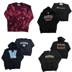 古着卸 まとめ売り チャンピオン Champion スウェット 7枚セット (メンズ M ) ジップパーカー カレッジ風 タイダイ 中古 古着 NE0695