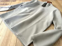 新品 COMME CA MEN コムサメン ミラノリブ モックネックニット 03グレー Mサイズ 34KM02 定価19,800円のサムネイル