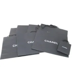 シャネル CHANEL 8枚セット 紙袋 ショッパー ショップ袋 純正 付属品 ロゴ サイズ違い 黒系 ブラック