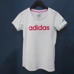アディダス adidas 半袖 Tシャツ カットソー S 白系 ホワイト ロゴ プリント