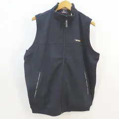 DUNLOP MOTORSPORTS ダンロップモータースポーツ ジップアップベスト L 黒系 ブラック ハイネック タグ付き