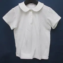 ファミリア Familiar 半袖 ポロシャツ 120 白系 ホワイト 無地 ハーフボタン 日本製 キッズ 子供服