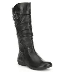 ジョセフセイベル レディース シューズ ブーツ・レインブーツ トール ブーツ レザー Josef Seibel Naly 23 Tall Scrunched Slouch Leather Boots Black Glove ブラック
