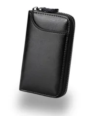 キーケース メンズ 本革 カード入れ付 ６連 鍵ケース 車 スマートキー対応 大容量 (Black) (ストラップ無し) [ブラック(ストラップなし)]
